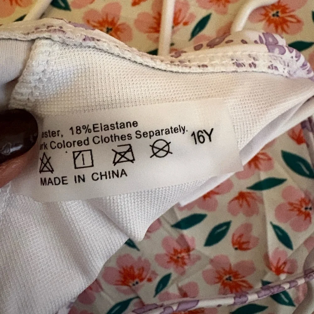Lilac Floral Kids Bikini Set